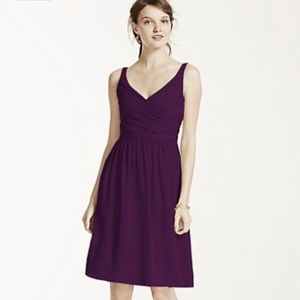 Short David’s bridal plum chiffon dress